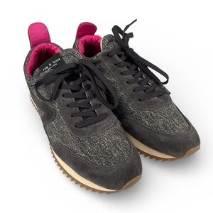 rag & bone Retro Runner Sneakers Size 39.5 Denim Print Upper Suede Trim